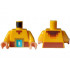 Torso Pixelated Shirt with Reddish Brown Belt with Gold, Dark Turquoise, Medium Azure and White Buckle Pattern / Bright Light Orange Arms / Nougat Hands : {огнено жълто-оранжев}