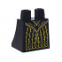Lower Body, Skirt with Gold Lines and Vines, Silver Lines and Dots Pattern: {черен}