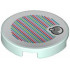Tile, Round 2 x 2 with Bottom Stud Holder with Super Mario Scanner Code Fruit Pattern (Sticker) - Set 71417: {аквамарин}