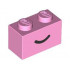 Brick 1 x 2 with Black Smile Curved Line Pattern: {светло пурпурен}