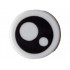 Tile, Round 1 x 1 with Black Eye with Pupil and Circle Pattern: {бял}
