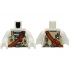 Torso Skeleton Pirate, Tan and Dark Tan Tattered Vest and Dark Orange Shoulder Belt with Bag Pattern (BAM) / White Arms / White Hands: {бял}