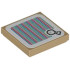 Tile 2 x 2 with Groove with Super Mario Scanner Code Hot Air Balloon Pattern (Sticker) - Set 71419: {пясъчно жълт}