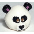 Minifigure, Headgear Mask Bear Rounded with Panda Black Eye Patches, Ears, Nose, and Mouth, Medium Lavender Auricles Pattern (BAM): {бял}