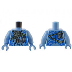 Torso Navi with Blue Markings, Sand Green Strap, Silver Feather Necklace and Spots Pattern / Medium Blue Arms / Medium Blue Hands: {умерено син}
