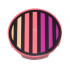 Tile, Round 2 x 2 with Bottom Stud Holder with Black Circle and Bright Light Yellow and Magenta Stripes Pattern: {пъстро коралов}