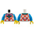 Torso Vest with Coral Checks, Dark Turquoise Lapels, Bright Pink Bow Tie with Dark Pink Polka Dots Pattern (BAM) / Dark Azure Arms / Yellow Hands: {бял}