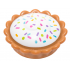 Pie with White Cream Filling and Bright Light Orange, Dark Pink, Dark Turquoise, Lime, and Medium Lavender Sprinkles Pattern (BAM): {умерен нуга}