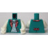 Torso Open Vest with Coral Lapels and 2 Buttons over White Shirt Pattern (BAM) / White Arms / White Hands: {ярко синьо-зелен}