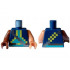 Torso Pixelated Silver Strap over Vest with Yellow Trim, Dark Turquoise Shirt, Dark Brown Belt Pattern / Nougat Arm Left / Reddish Brown Arm Right / Nougat Hand Left / Reddish Brown Hand Right : {земно син}