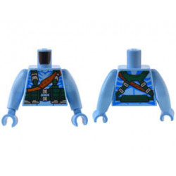 Torso Navi with Blue Markings, Reddish Brown Strap, and Dark Green and Silver Utility Belt Pattern / Medium Blue Arms Long / Medium Blue Hands : {умерено син}