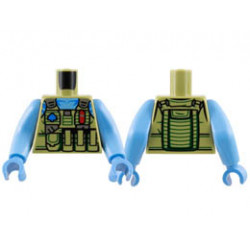 Torso Navi with Blue Markings, Medium Blue Neck, Flak Vest with Pouches, and Tree Badge Pattern / Medium Blue Arms Long / Medium Blue Hands : {маслинено зелен}