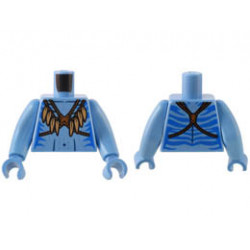 Torso Navi with Blue Markings, Dark Orange Strap with Medium Nougat Feathers, and Silver Spots Pattern / Medium Blue Arms Long / Medium Blue Hands : {умерено син}