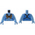 Torso Navi with Blue Markings, Dark Orange Strap with Medium Nougat Feathers, and Silver Spots Pattern / Medium Blue Arms Long / Medium Blue Hands : {умерено син}
