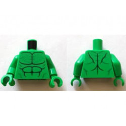 Torso Bare Chest, Dark Green and Green Muscle Contours, Chest Hair Pattern / Bright Green Arms / Bright Green Hands: {ярко зелен}