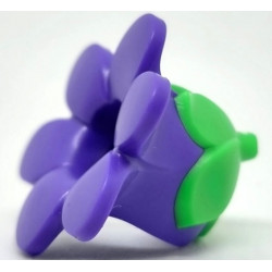 Minifigure, Headgear Head Cover, Costume Flower with Molded Bright Green Bud Pattern: {светло виолетов}