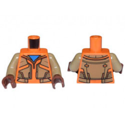 Torso Jacket with Dark Tan Panels over Dark Azure Shirt Pattern / Dark Tan Arms / Reddish Brown Hands: {ярко оранжев}