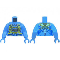 Torso Navi with Blue Markings, Yellow Tribal Vest, Silver Spots, and Bright Light Orange and Dark Blue War Paint Pattern / Medium Blue Arms Long / Medium Blue Hands : {умерено син}