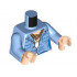 Torso Female Jacket with Pockets over White Shirt and Rope Necklace Pattern / Medium Blue Arms / Light Nougat Hands: {умерено син}