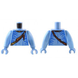 Torso Navi with Blue Markings, Reddish Brown Strap and Necklace, and Silver Spots Pattern / Medium Blue Arms Long / Medium Blue Hands : {умерено син}