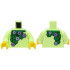 Torso with Green Leaves and Medium Lavender and Lavender Flowers Pattern (BAM) / Yellowish Green Arms / Yellow Hands: {пролетно жълто-зелен}