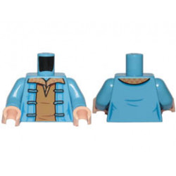 Torso Female Dark Tan Shirt and Jacket Pattern / Medium Blue Arms / Light Nougat Hands : {умерено син}