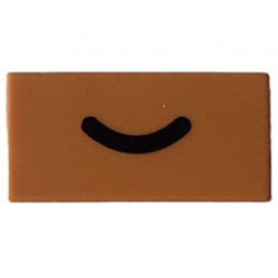 Tile 1 x 2 with Groove with Black Smile / Frown Curved Line Pattern: {умерен нуга}