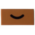 Tile 1 x 2 with Groove with Black Smile / Frown Curved Line Pattern: {умерен нуга}