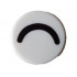 Tile, Round 1 x 1 with Black Eye Closed (Thin Curved Line) Pattern: {бял}