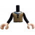 Torso Mini Doll Man Dark Tan Vest with Clasp and Belt with Gold Buckle Pattern, Light Nougat Arms with Hands with Black Long Sleeves : {черен}