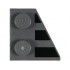 Wedge, Plate 2 x 2 Right with 3 Black Stripes Pattern: {тъмно каменно сив}