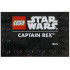 Tile, Modified 4 x 6 with Studs on Edges with LEGO Star Wars Logo and White CAPTAIN REX Pattern: {черен}