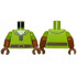 Torso Shirt with Reddish Brown Belt with Yellow Buckle, White Beard Pattern / Dark Orange Arms with Molded Lime Sleeves Pattern / Dark Orange Hands : {ярко жълто-зелен}