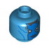 Minifigure, Head Alien Female with Blue Face, Dark Blue Lips, and Silver Stripes on Back Pattern - Hollow Stud: {тъмно небесносин}