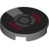Tile, Round 2 x 2 with Bottom Stud Holder with Black, Dark Red and Silver Armor Plates and Circles Pattern: {тъмно каменно сив}