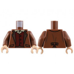 Torso Jacket with Dark Brown Lapels, Tan Shirt, Dark Red Vest Pattern / Reddish Brown Arms / Light Nougat Hands: {червеникаво-кафяв}
