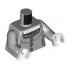 Torso Female Dress with Silver Collar and Fasteners and White Top Pattern / Light Bluish Gray Arms / White Hands: {умерено каменно сив}