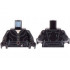 Torso Female Suit with Silver Zipper, Dark Bluish Gray Belt with Dark Red Buckle, Light Nougat Neck Pattern / Black Arms with SHIELD Logo Pattern / Black Hands : {черен}