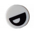 Tile, Round 1 x 1 with Black Eye Partially Closed with Off-Center Half Circle Pupil Pattern: {бял}