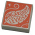 Tile 1 x 1 with Groove with WINGARDIUM LEVIOSA, Feather, Swirl, Dots and Sparkle on Coral Background Pattern: {бял}