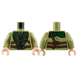 Torso Jacket, Dark Green Lapels with Silver Filigree and Clasps, Reddish Brown Belts Pattern / Olive Green Arms / Light Nougat Hands : {маслинено зелен}