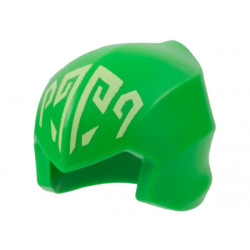 Minifigure, Headgear Ninjago Wrap / Hood Smooth with Bright Light Yellow Energy Symbols Pattern: {ярко зелен}