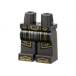 Hips and Legs with Black Robe Ends with Gold Trim, Orange Buckle, Shoe Tips Pattern: {титаниево метален}