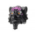Minifigure, Head, Modified Tiger with Braided Beard with Dark Pink Markings and Orange Eyes with Silver Outlines Pattern: {черен}