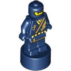 Minifigure, Utensil Statuette / Trophy with Ninjago Jay with Gold and Bright Light Yellow Robe and Ninjago Logogram Letter J Pattern: {земно син}