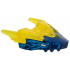 Dragon Head (Ninjago) Jaw Upper with Horns with Molded Dark Blue Face and Printed Tan Eyes and Dark Azure Electricity Pattern: {прозрачно жълт}