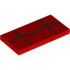 Tile 2 x 4 with Black Spider Web Pattern: {ярко червен}