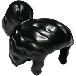Minifigure, Hair Female with Top Knot Bun and Bangs, Hole on Top: {черен}