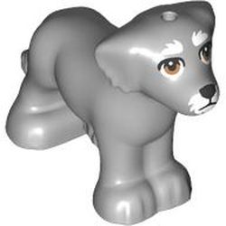 Dog, Friends, Shaggy Fur, Ears, and Tail with Black Nose and Eyelids, White Muzzle and Eyebrows and Medium Nougat Eyes Pattern: {умерено каменно сив}