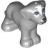 Dog, Friends, Shaggy Fur, Ears, and Tail with Black Nose, Open Mouth and Eyelids, Bright Pink Tongue, White Eyebrows and Blaze and Bright Light Blue Eyes Pattern: {умерено каменно сив}